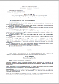 Decree establishing the modalities of application of Law no. 2003-010 of September 5, 2003 relating to the national risk and disaster management policy (Decree no. 2005–866 of December 20, 2005)