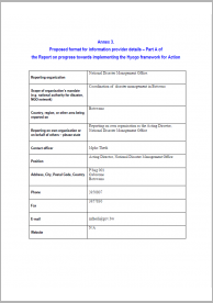 Report on progress towards implementing the Hyogo framework for Action
