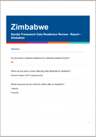 Zimbabwe: Sendai Framework Data Readiness Review Report