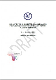 Report on the 2019/2020 pre-season disaster preparedness, response and early actions planning workshop (Draft)
